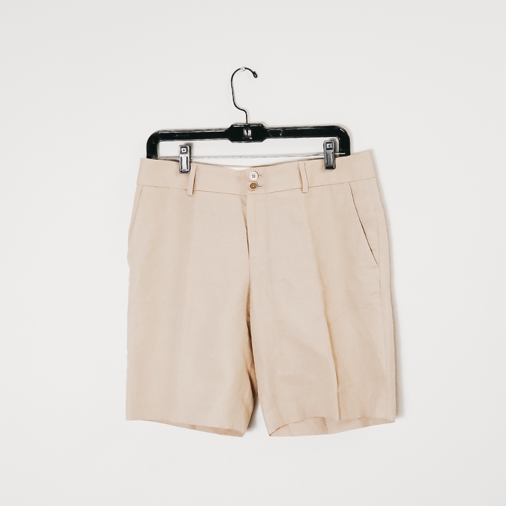 NWOT Banana Republic Linen Bermuda Shorts Khaki 8P